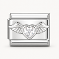 Diamond Heart Angel Wings