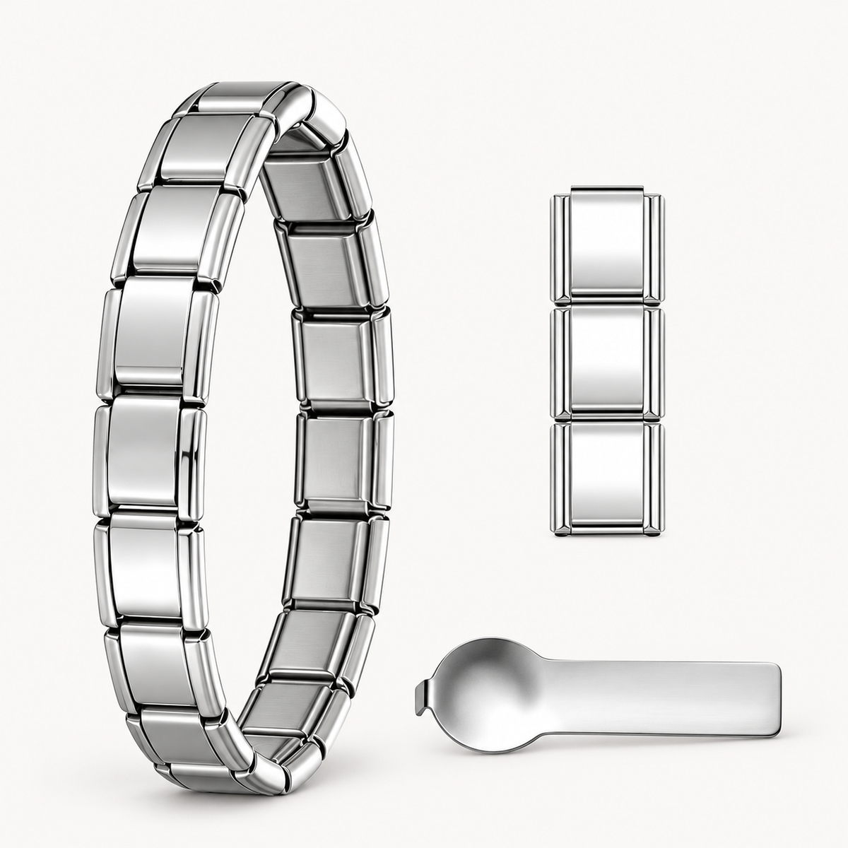 Silver Link Bracelet & Tool